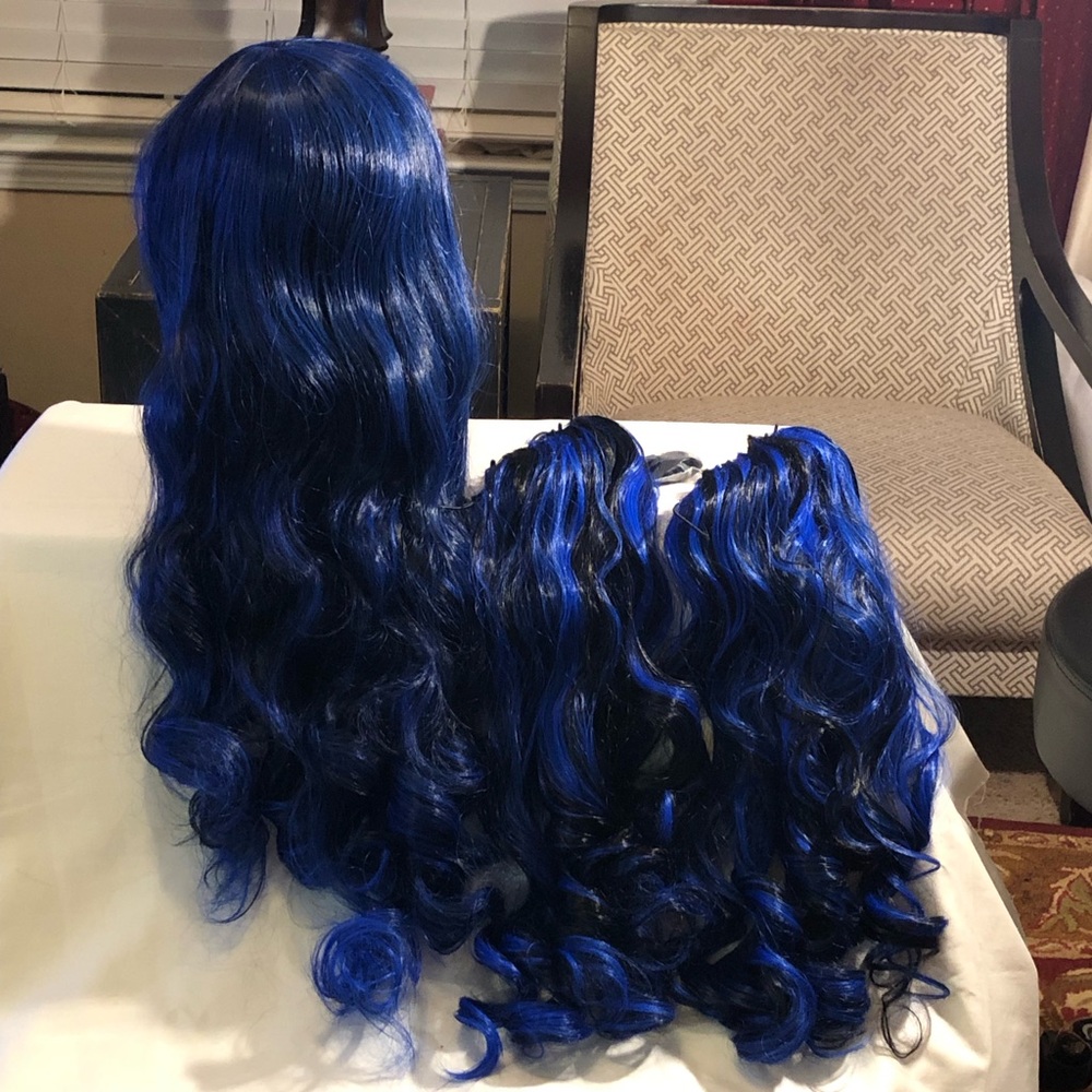 Black to Blue Synthetic Wig